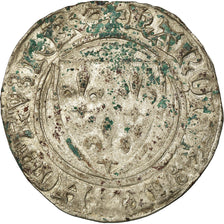 Coin, France, Charles VI, Blanc Guénar, Montpellier, VF(30-35), Billon