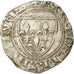 Coin, France, Charles VI, Blanc Guénar, Montpellier, VF(30-35), Billon