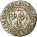Monnaie, France, Charles VI, Blanc Guénar, Montpellier, TB+, Billon