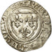 Monnaie, France, Charles VI, Blanc Guénar, Montpellier, TB+, Billon