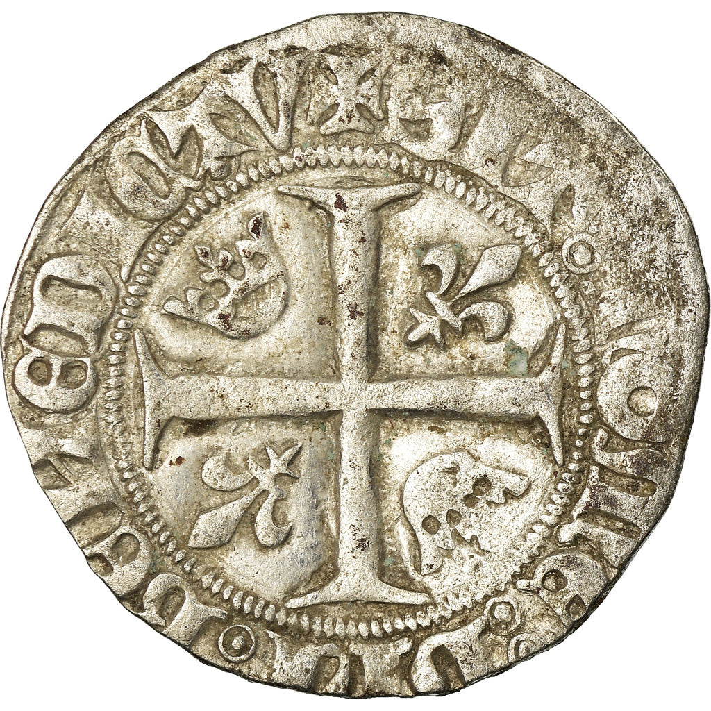 Monnaie, France, Charles VI, Blanc Guénar, Saint Lô, TB, Billon, Duplessy:377A