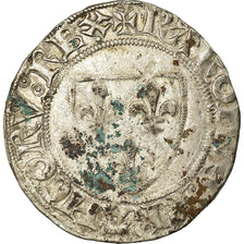 Monnaie, France, Charles VI, Blanc Guénar, Saint Lô, TB, Billon, Duplessy:377A