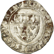 Monnaie, France, Charles VI, Blanc Guénar, Saint Lô, TB, Billon, Duplessy:377A