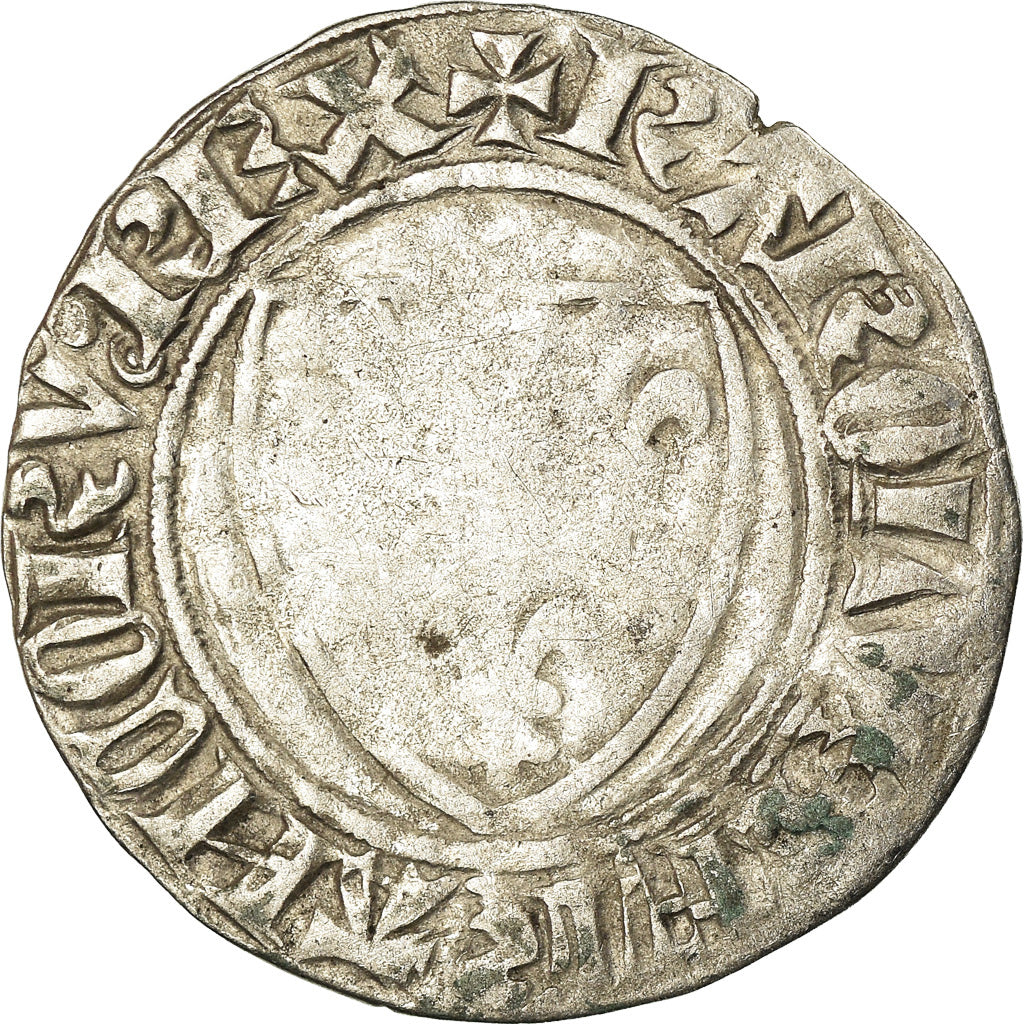 Münze, Frankreich, Charles VI, Blanc Guénar, S, Billon, Duplessy:377