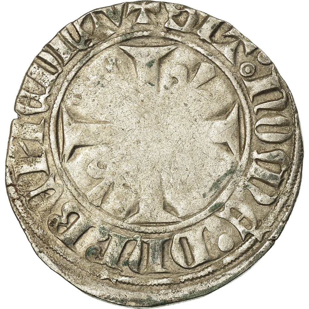 Münze, Frankreich, Charles VI, Blanc Guénar, S, Billon, Duplessy:377