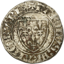 Monnaie, France, Charles VI, Blanc Guénar, TB, Billon, Duplessy:377