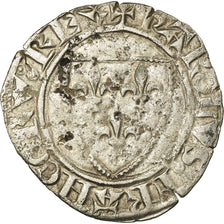Monnaie, France, Charles VI, Blanc Guénar, TB, Billon, Duplessy:377