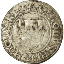 Coin, France, Charles VI, Blanc Guénar, Rouen, VF(20-25), Billon, Duplessy:377A
