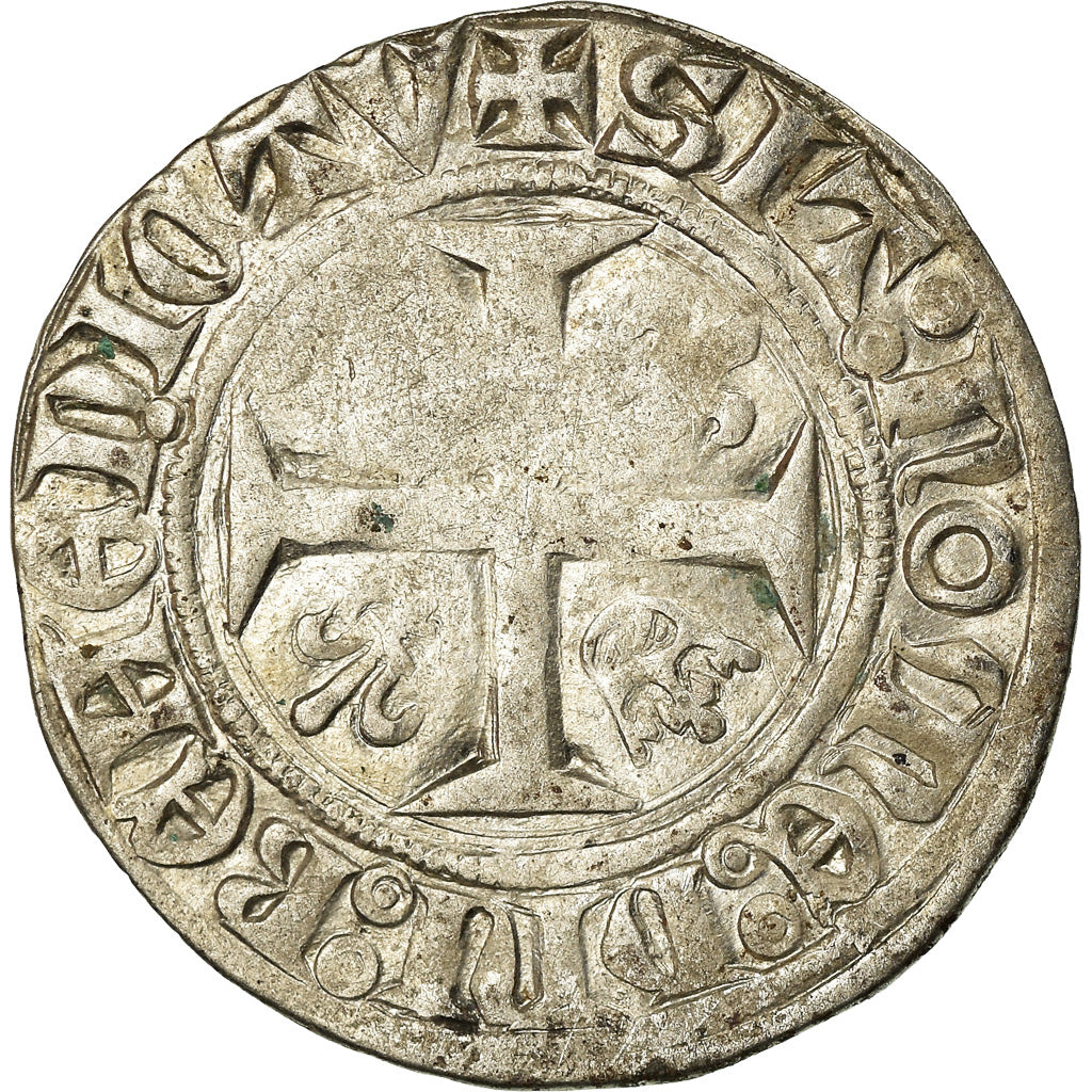Coin, France, Charles VI, Blanc Guénar, Rouen, VF(20-25), Billon, Duplessy:377A