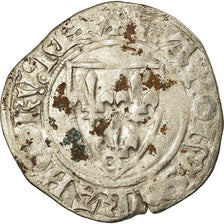 Coin, France, Charles VI, Blanc Guénar, Rouen, VF(20-25), Billon, Duplessy:377A