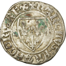 Coin, France, Charles VI, Blanc Guénar, Rouen, VF(30-35), Billon, Duplessy:377A
