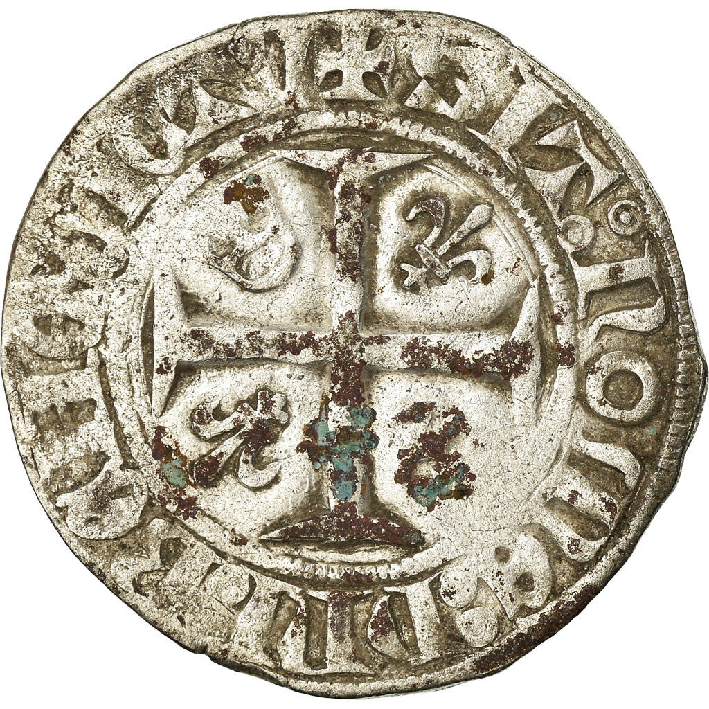 Coin, France, Charles VI, Blanc Guénar, Rouen, VF(30-35), Billon, Duplessy:377A