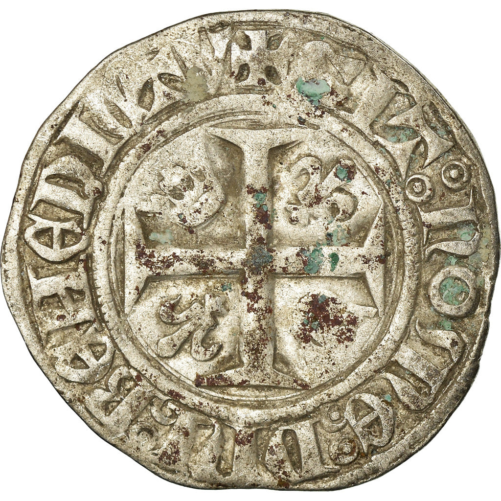 Coin, France, Charles VI, Blanc Guénar, Rouen, VF(30-35), Billon, Duplessy:377A