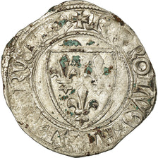 Coin, France, Charles VI, Blanc Guénar, Rouen, VF(30-35), Billon, Duplessy:377A