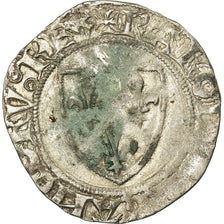 Coin, France, Charles VI, Blanc Guénar, VF(20-25), Billon, Duplessy:377
