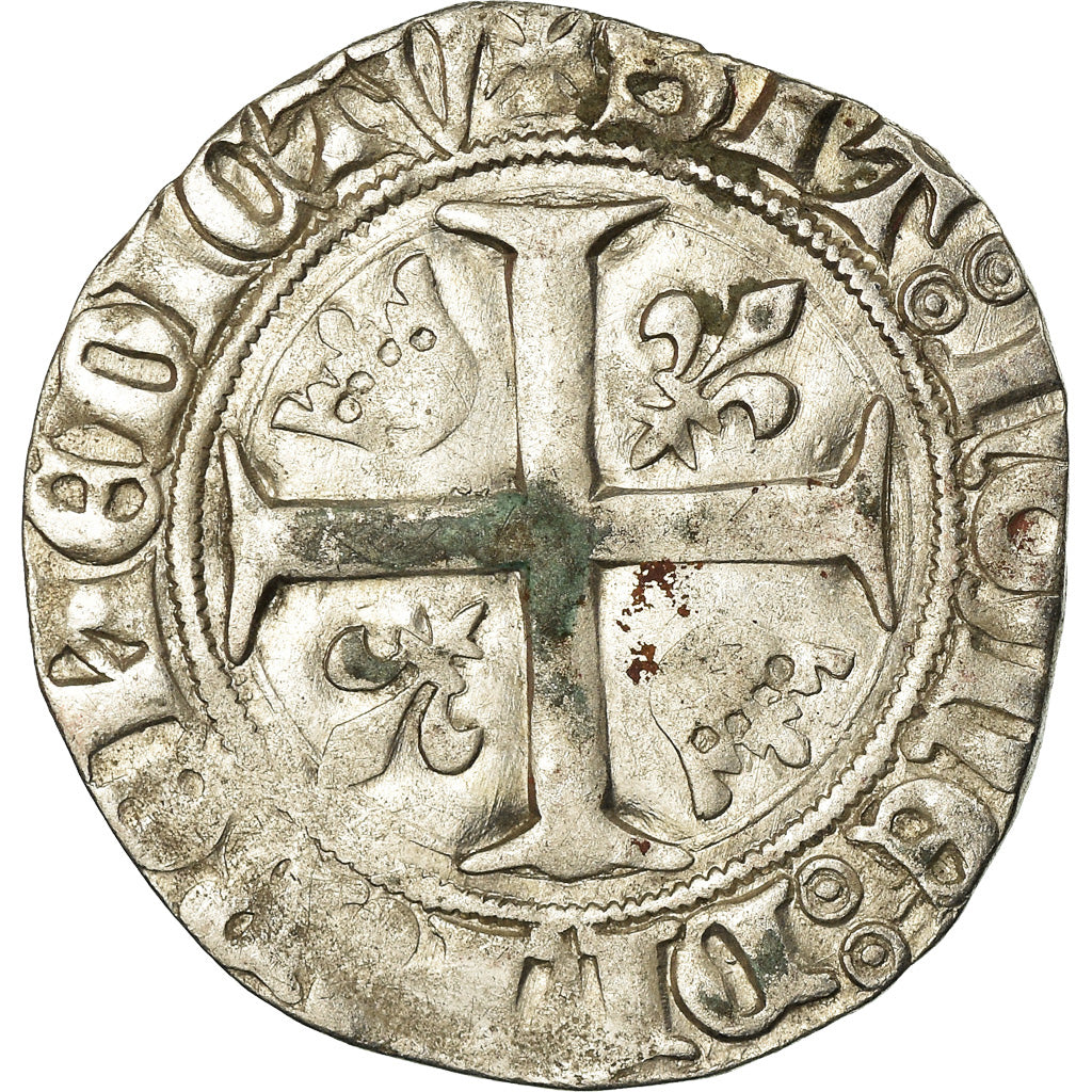 Coin, France, Charles VI, Blanc Guénar, VF(20-25), Billon, Duplessy:377