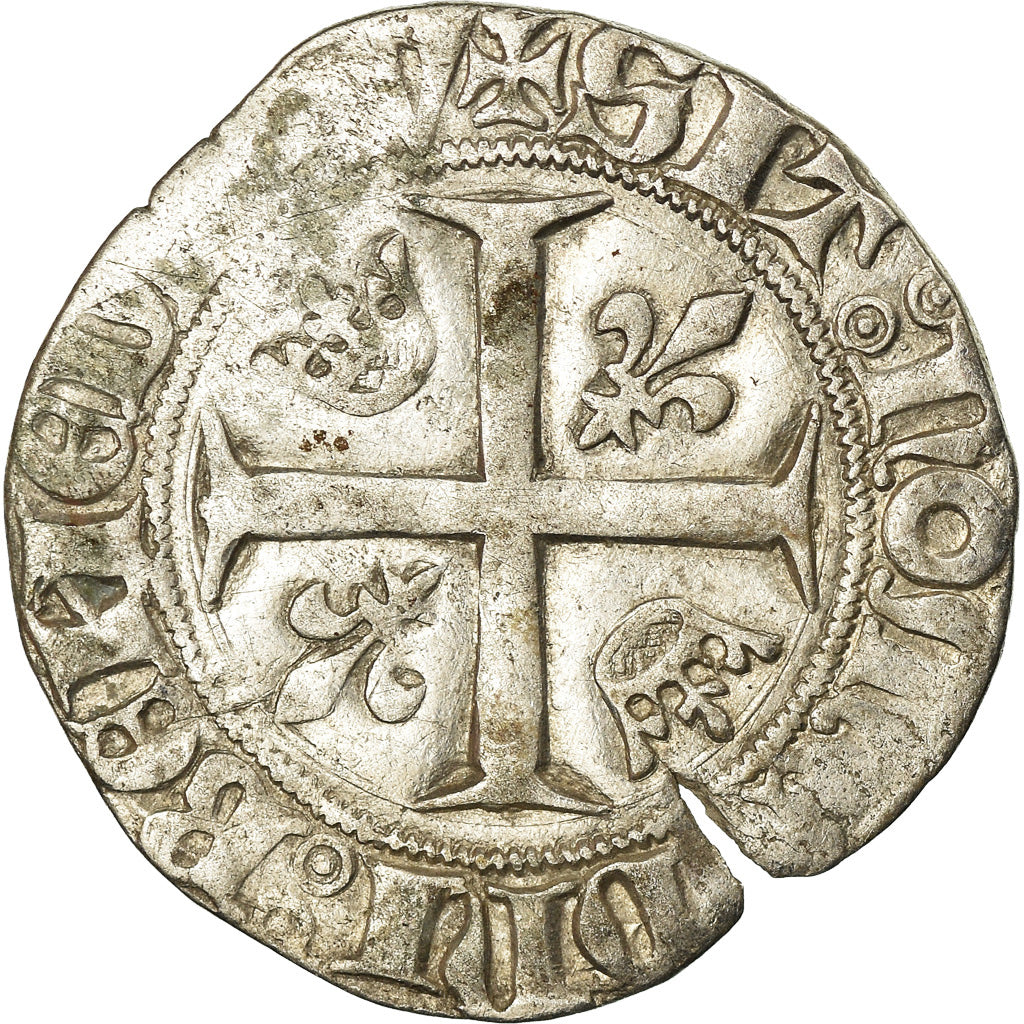 Monnaie, France, Charles VI, Blanc Guénar, TB, Billon, Duplessy:377