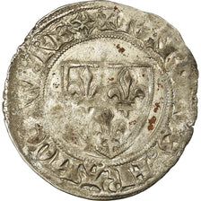 Monnaie, France, Charles VI, Blanc Guénar, TB, Billon, Duplessy:377