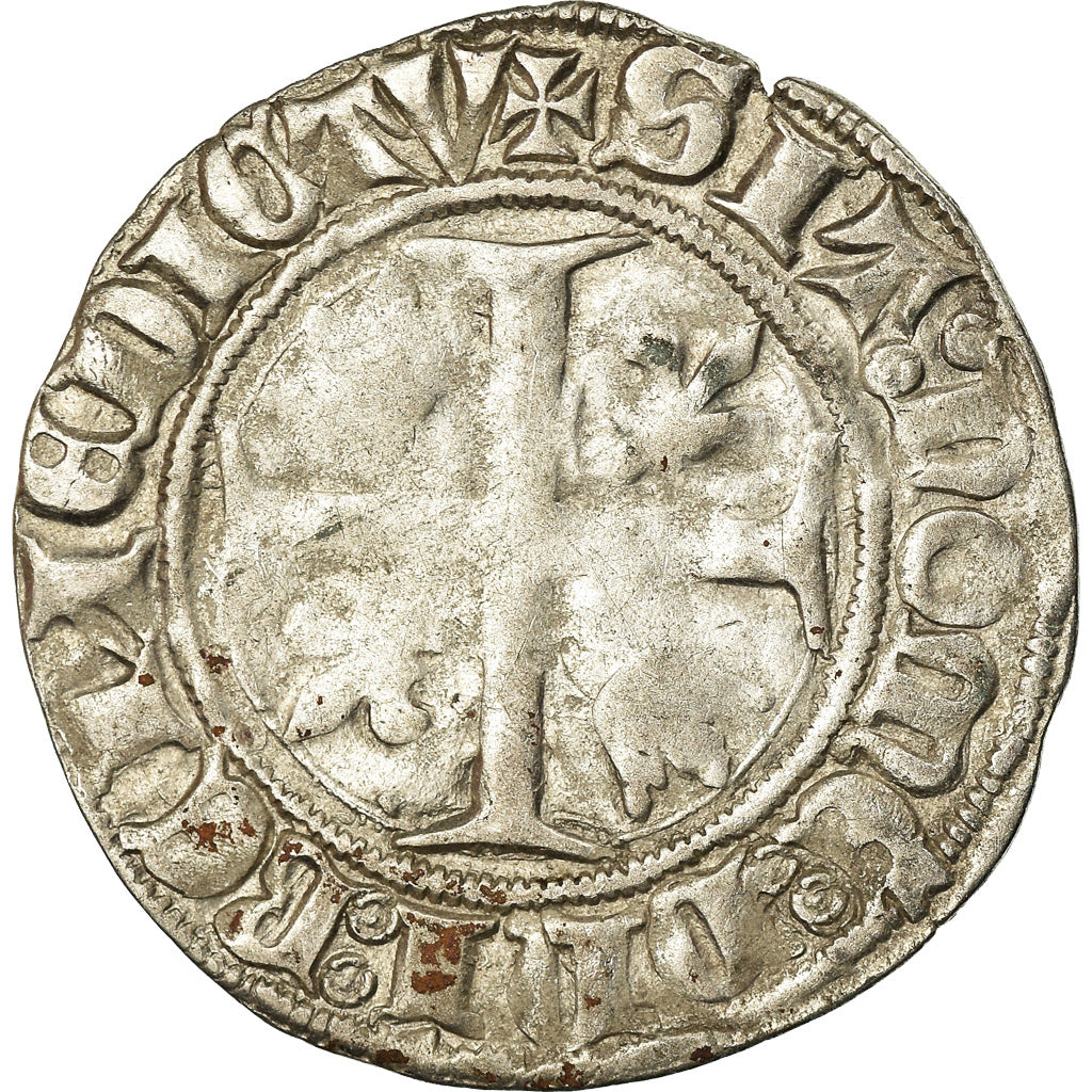 Coin, France, Charles VI, Blanc Guénar, VF(20-25), Billon, Duplessy:377