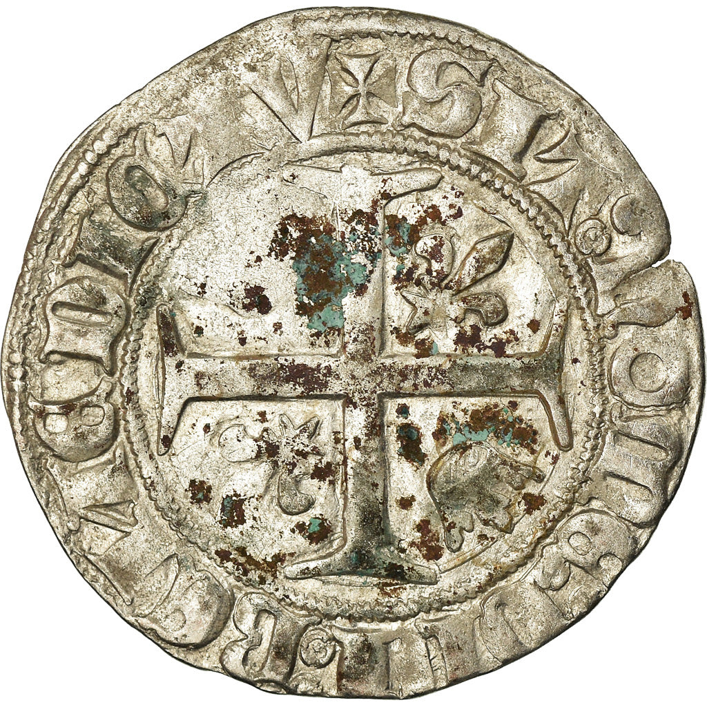 Monnaie, France, Charles VI, Blanc Guénar, TB, Billon, Duplessy:377