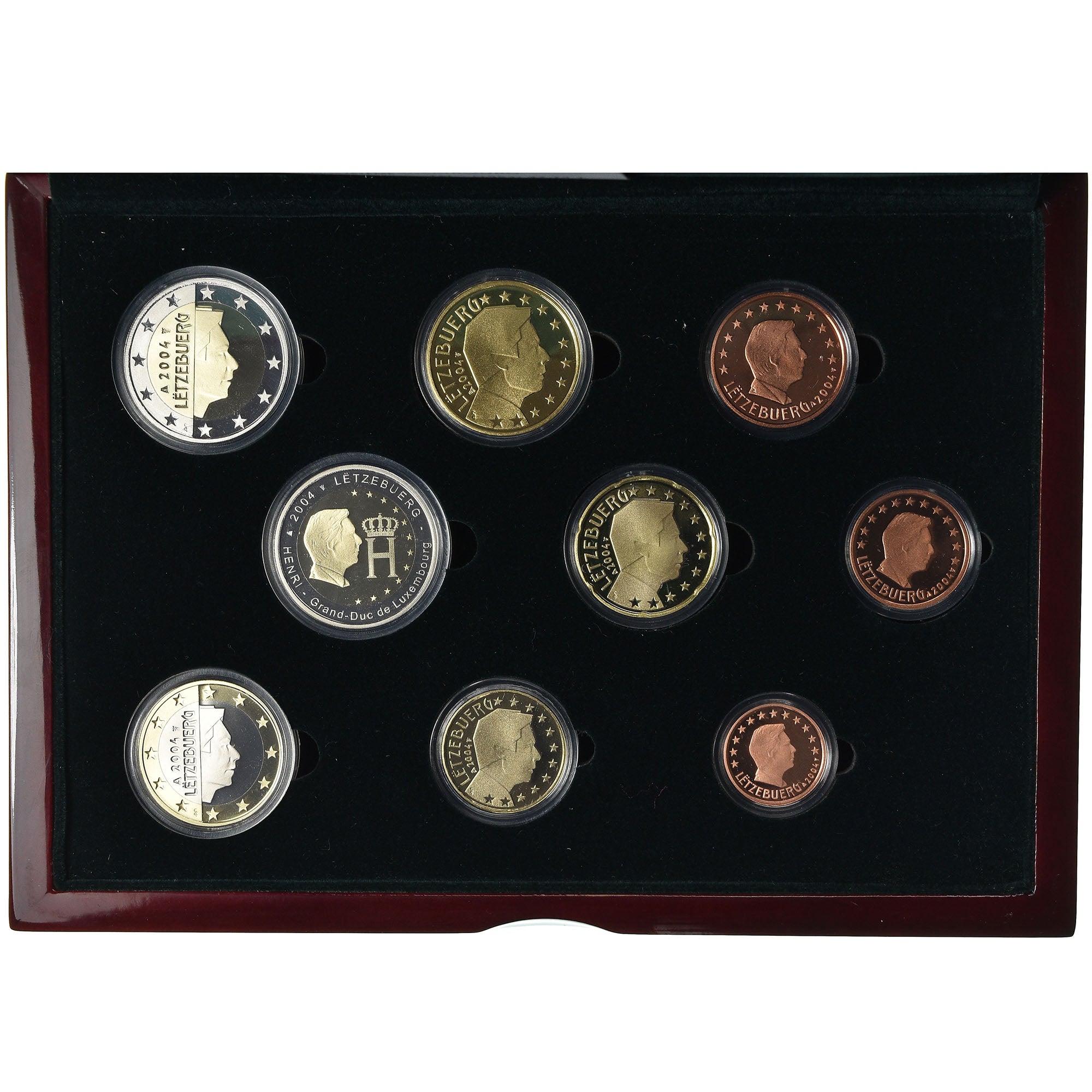 Lussemburgo, Proof Set Euro, 2004, 1c à 2€ + Commémorative, FDC, N.C.