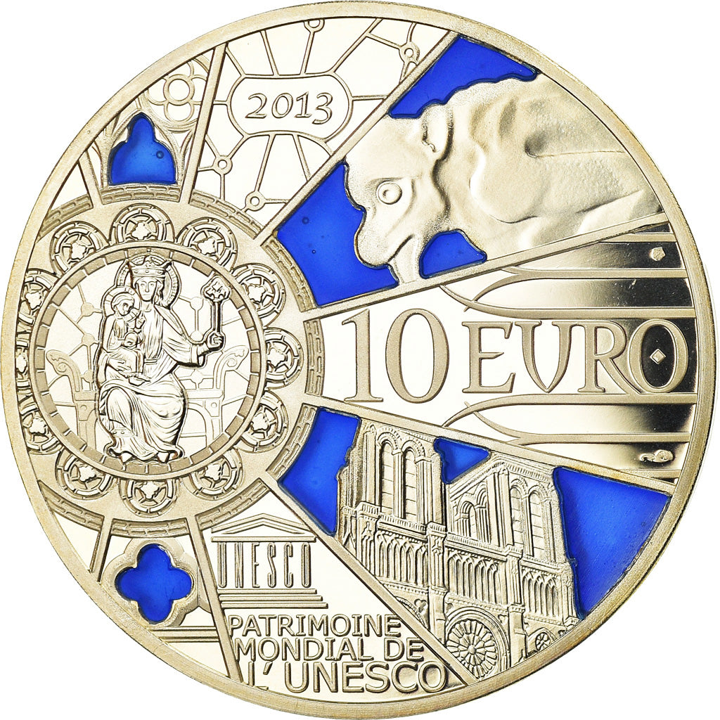 France, 10 Euro, Unesco - Notre-Dame, 2013, FDC, Argent, KM:2097