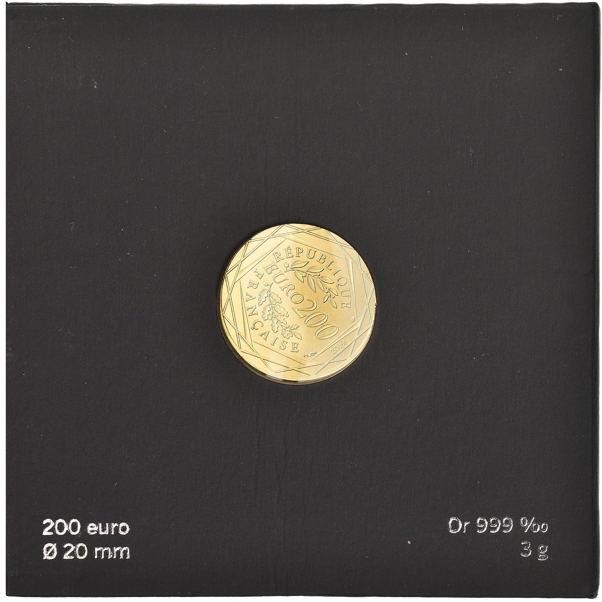 France, 200 Euro, Pièce d'Histoire, 2019, MS(65-70), Gold
