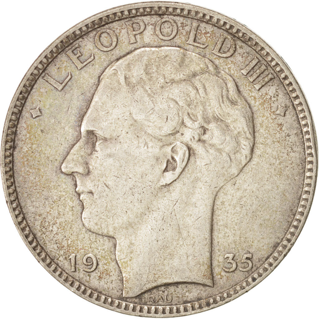 Belgium, 20 Francs, 20 Frank, 1935, Silver, KM:105