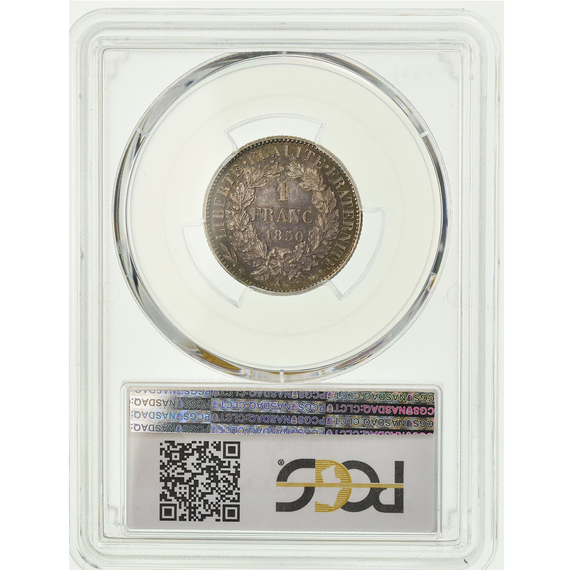 Coin, France, Cérès, Franc, 1850, Paris, PCGS, MS64, Silver, KM:759.1, graded
