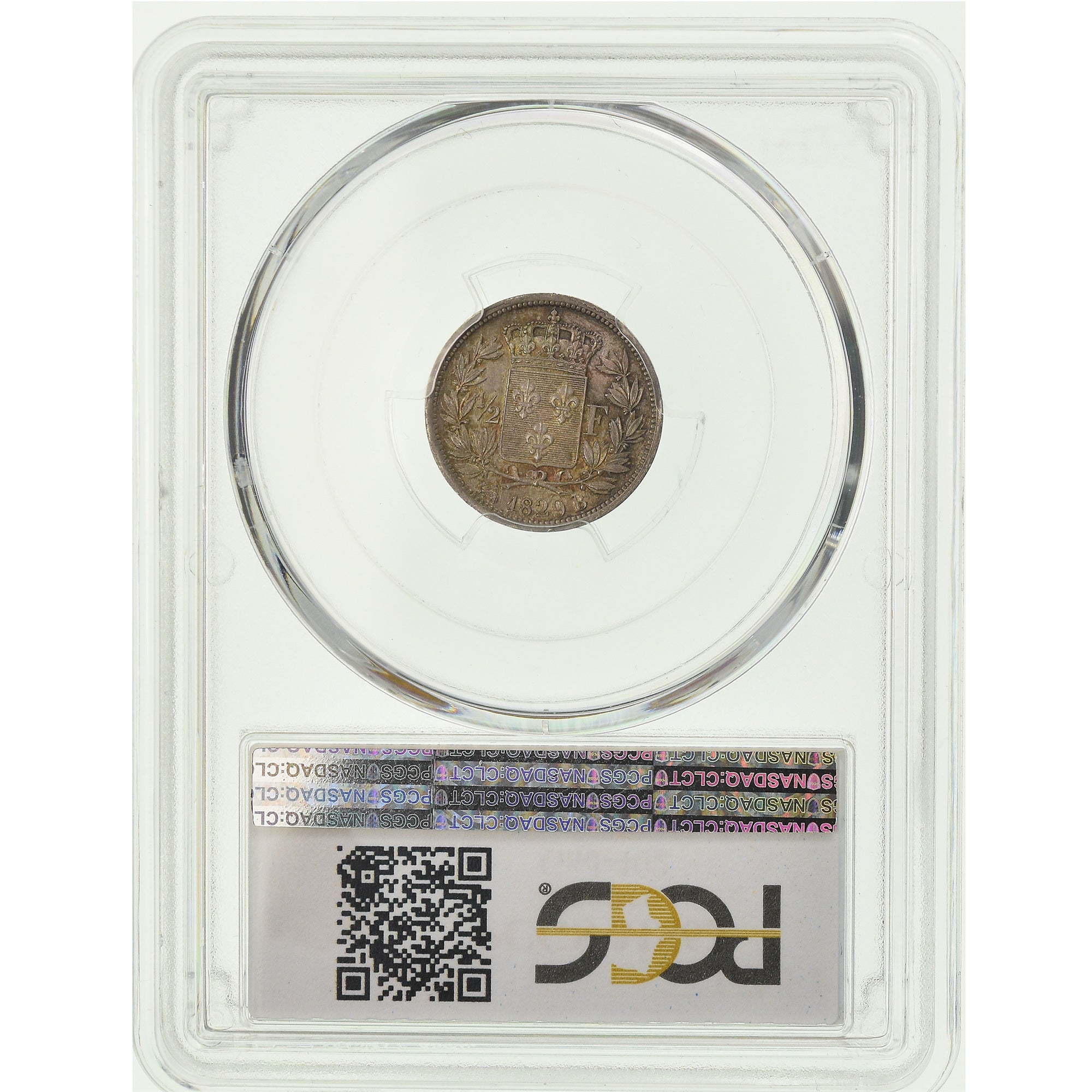 Moneta, Francja, Charles X, 1/2 Franc, 1829, Rouen, PCGS, MS63, MS(63), Srebro