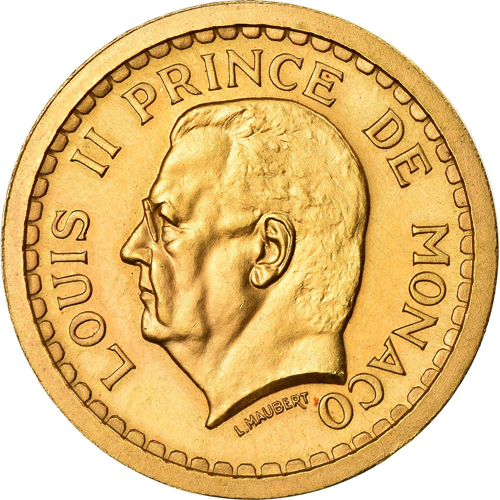 Monnaie, Monaco, Louis II, 2 Francs, Undated (1943), ESSAI, SPL, Or, Gadoury:MC