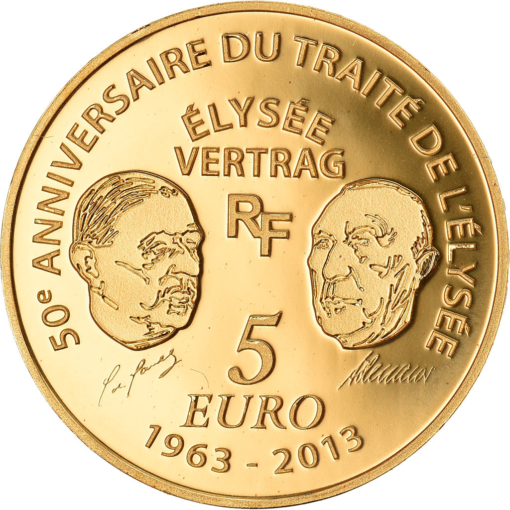 France, 5 Euro, Europa, 2013, Paris, MS(64), Gold, KM:2092
