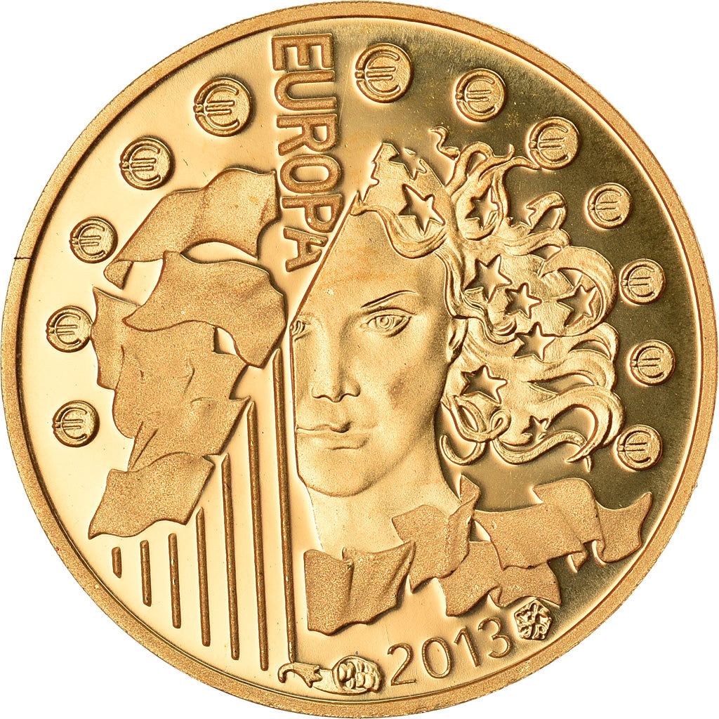 France, 5 Euro, Europa, 2013, Paris, MS(64), Gold, KM:2092