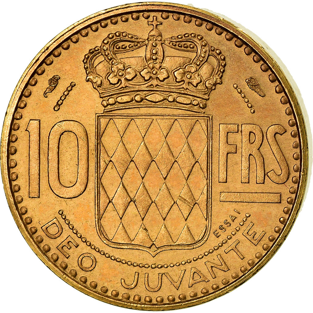 Coin, Monaco, Rainier III, 10 Francs, 1950, Essai-Piéfort, MS(63), Gold