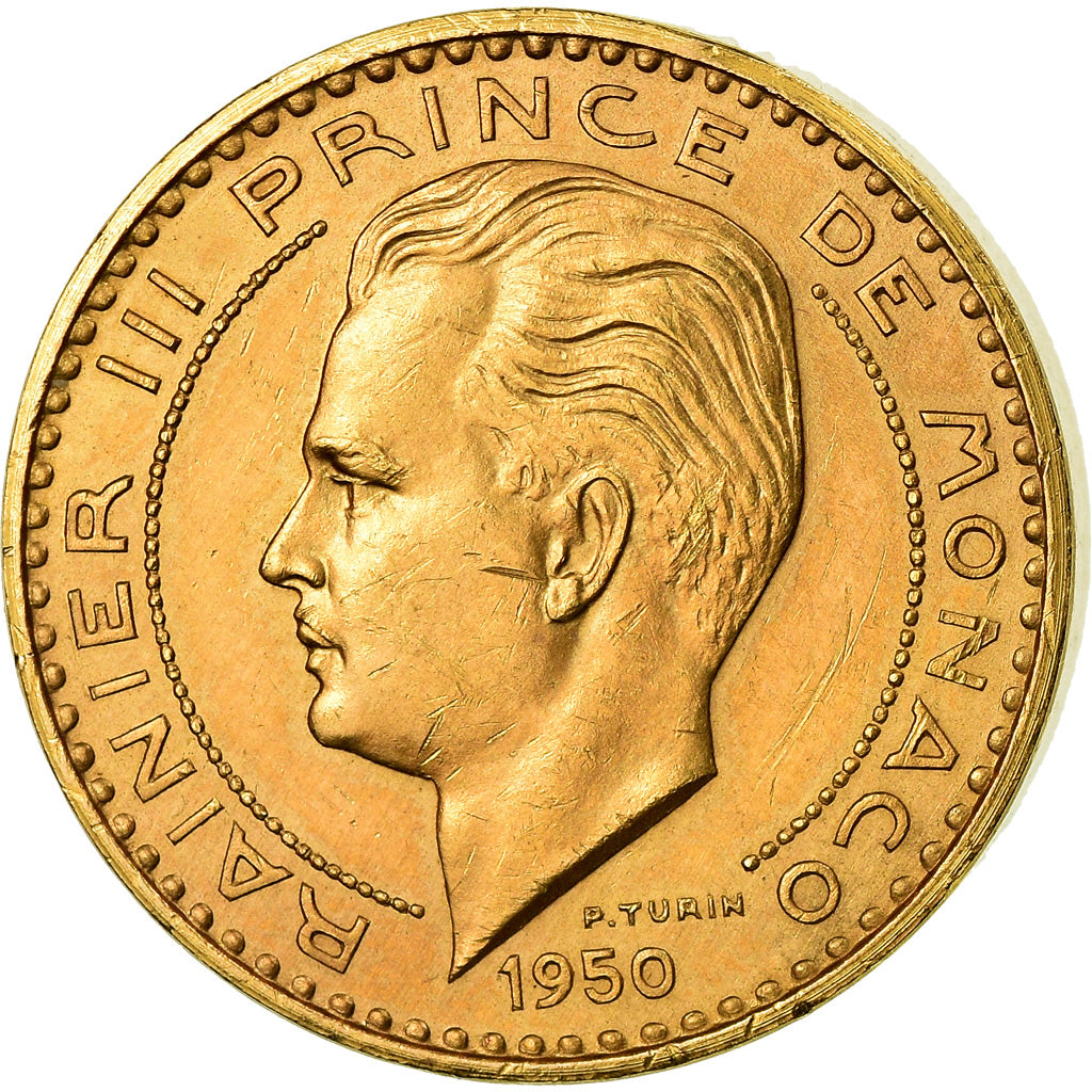 Coin, Monaco, Rainier III, 20 Francs, 1950, Essai-Piéfort, MS(63), Gold