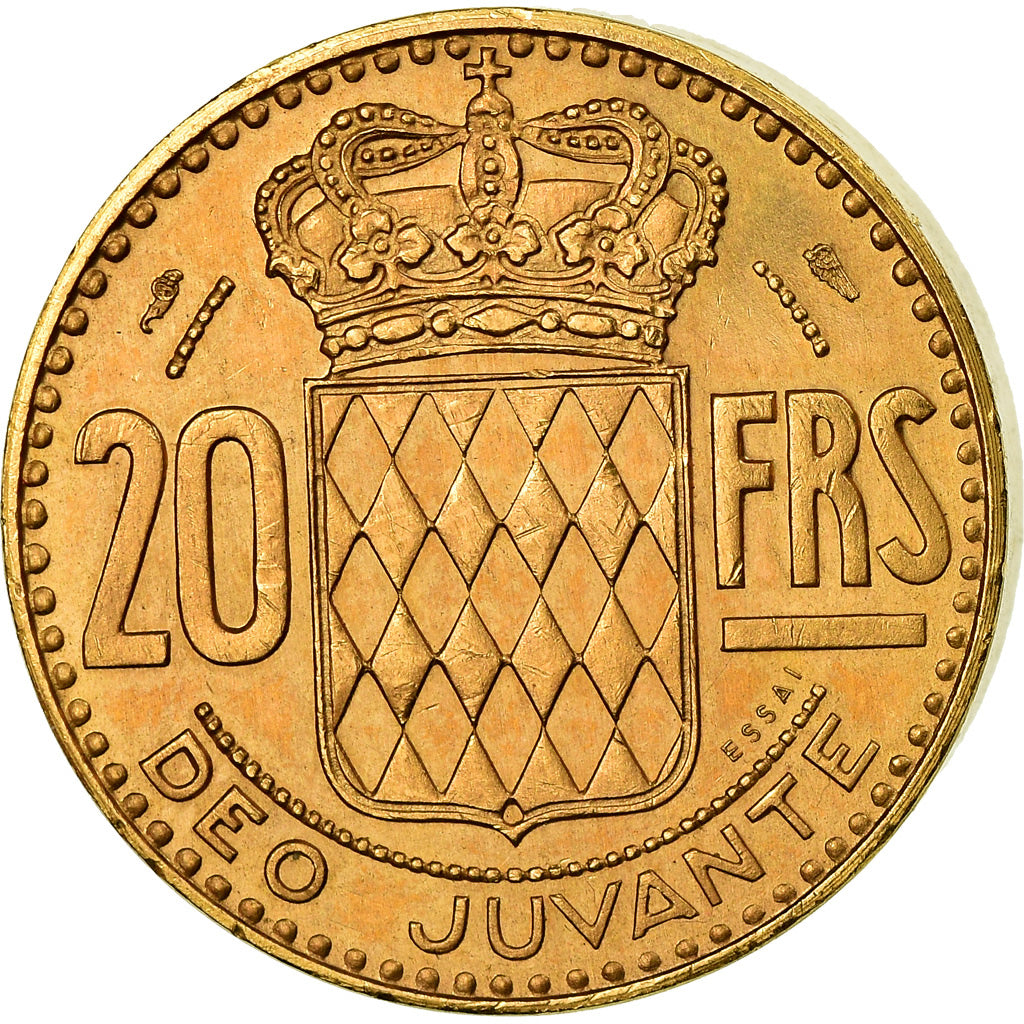 Coin, Monaco, Rainier III, 20 Francs, 1950, Essai-Piéfort, MS(63), Gold