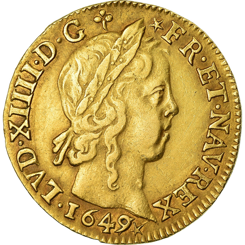 Münze, Frankreich, Louis XIV, Louis d'or à la mèche longue, Louis d'Or, 1649