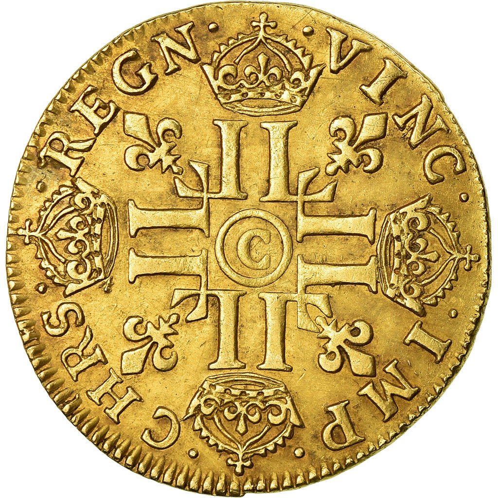 Münze, Frankreich, Louis XIV, Louis d'or à la mèche longue, Louis d'Or, 1649