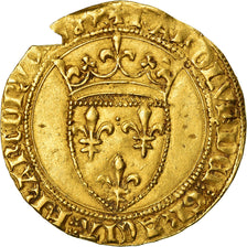 Moneta, Francja, Charles VI, Ecu d'or, Undated, VF(30-35), Złoto, Duplessy:369