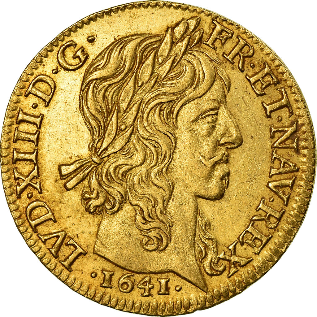 Moneda, Francia, Louis XIII, Louis d'or, Louis d'Or, 1641, Paris, MBC+, Oro
