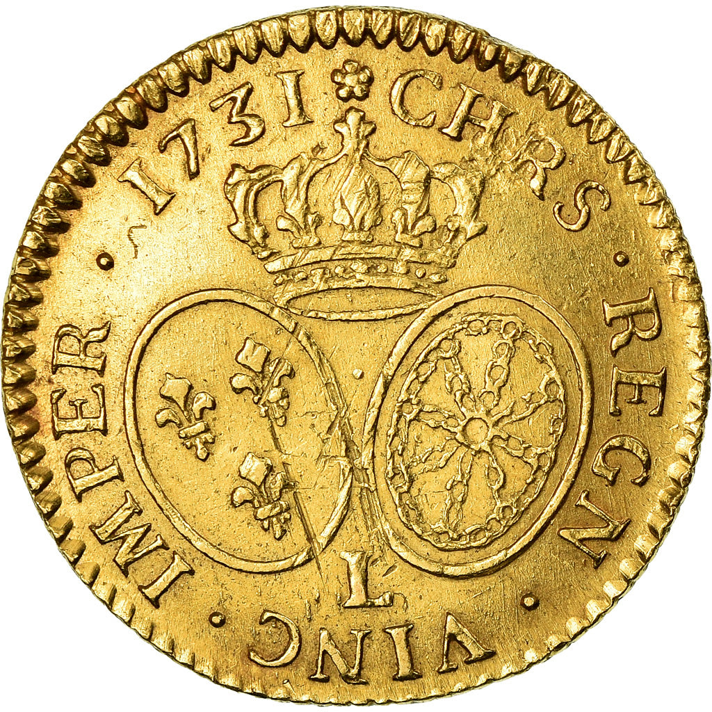 Monnaie, France, Louis XV, Louis d'or aux lunettes, Louis d'Or, 1731, Bayonne