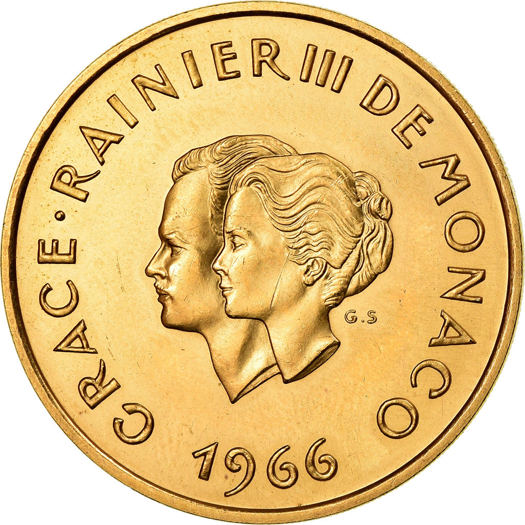 Münze, Monaco, Grace et Rainier III, 200 Francs, 1966, Paris, UNZ, Gold, KM:M2