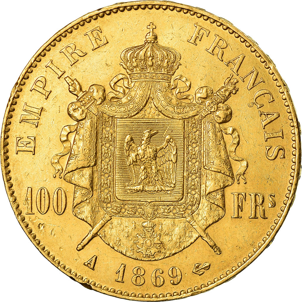 Monnaie, France, Napoleon III, 100 Francs, 1869, Paris, TTB+, Or, Gadoury:1136