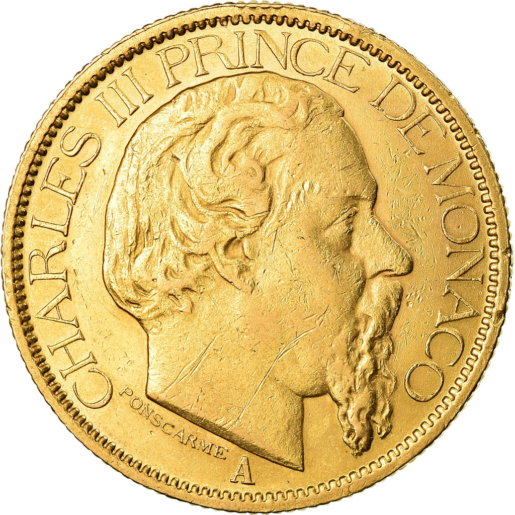Münze, Monaco, Charles III, 100 Francs, Cent, 1886, Paris, SS+, Gold, KM:99