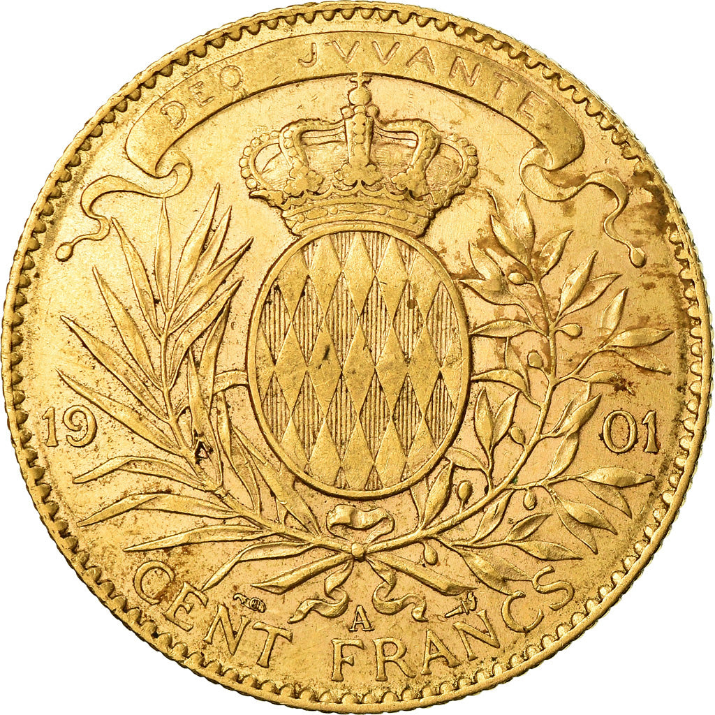 Coin, Monaco, Albert I, 100 Francs, Cent, 1901, Paris, EF(40-45), Gold, KM:105