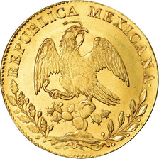 Coin, Mexico, 8 Escudos, 1857, Mexico City, AU(55-58), Gold, KM:383.9