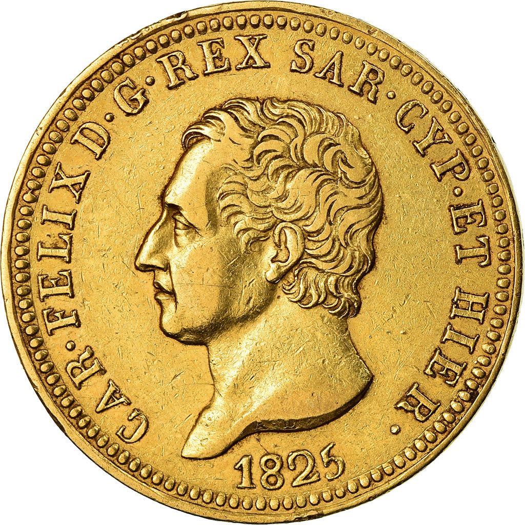 Coin, ITALIAN STATES, SARDINIA, Carlo Felice, 40 Lire, 1825, Torino, EF(40-45)