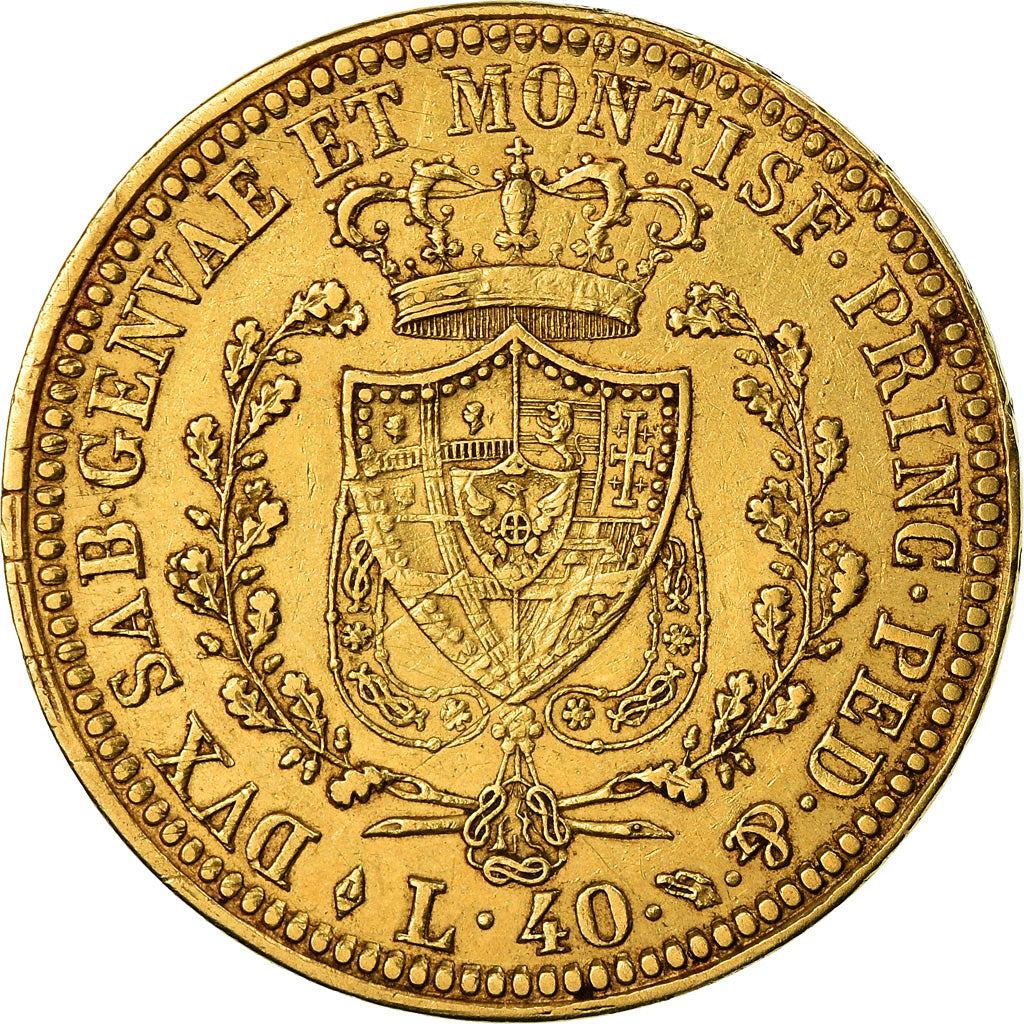Coin, ITALIAN STATES, SARDINIA, Carlo Felice, 40 Lire, 1825, Torino, EF(40-45)