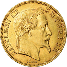 Moneta, Francia, Napoleon III, Napoléon III, 50 Francs, 1862, Strasbourg, SPL-