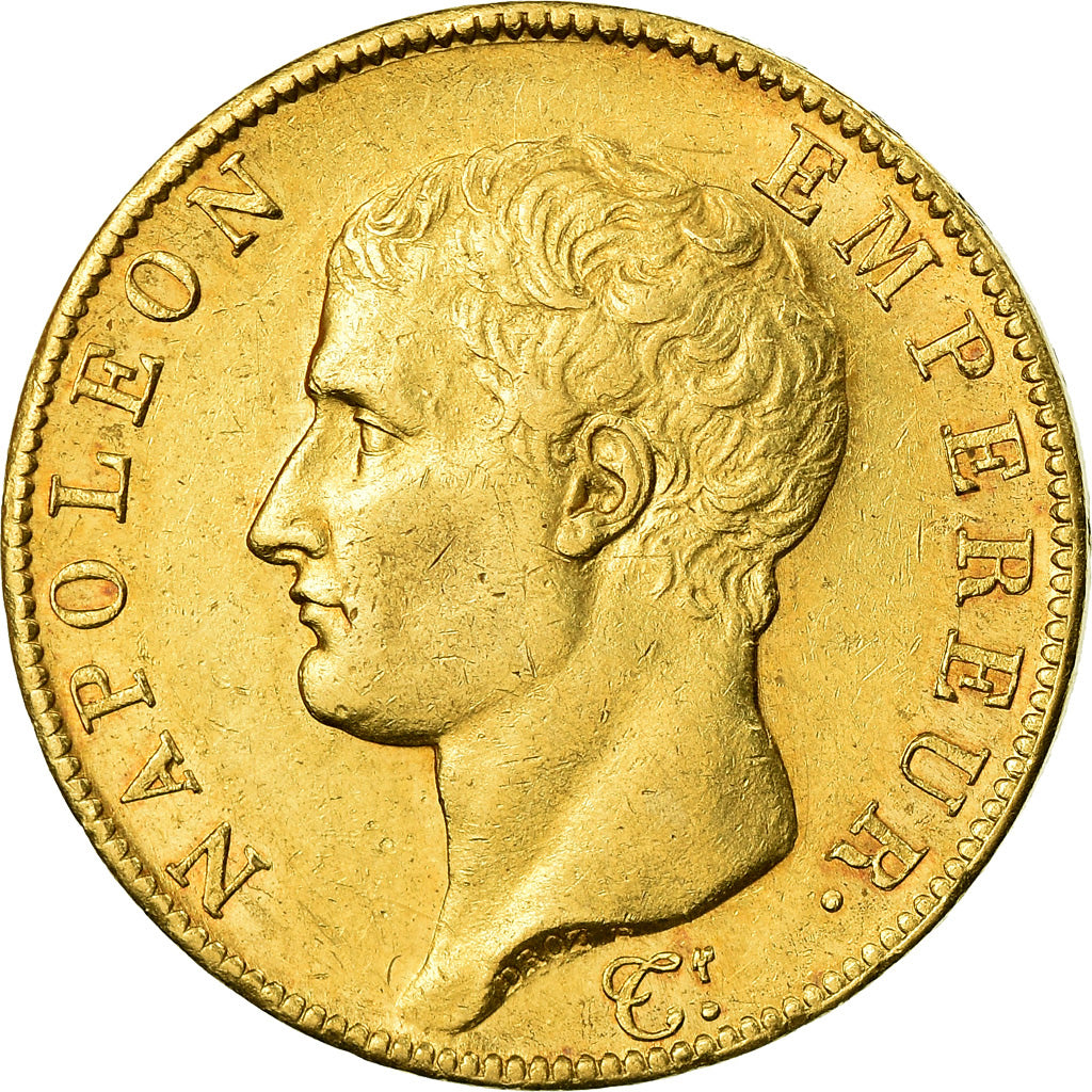 Moeda, França, Napoléon I, 40 Francs, AN 13, Paris, AU(55-58), Dourado